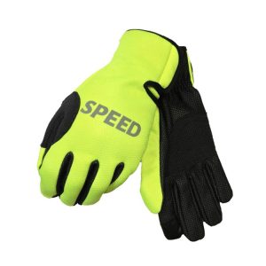 دستکش دوچرخه سواری زمستانی Speed رنگ فسفری