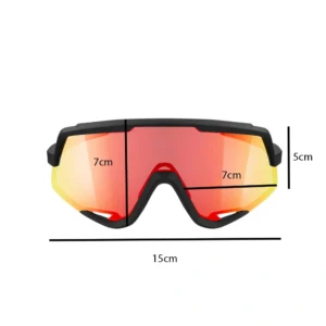 عینک دوچرخه‌سواری لیمار مدل CAOS MATT BLACK RED