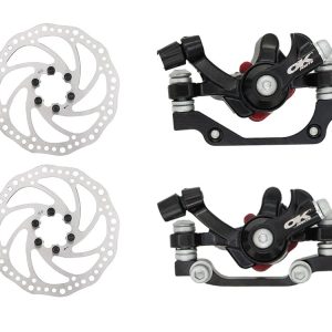 ست کالیپر ترمز جلو و عقب و روتور دیسک دوچرخه اوکی مدل OK FR806040