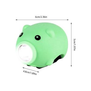 چراغ جلو و زنگ دوچرخه بچگانه مدل خوکی Piggy Lighting