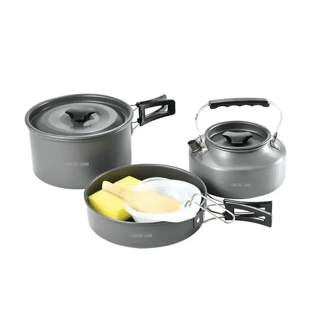 ظروف کمپینگ 7 در 1 گرین لاین Camping Cookware Green Lion