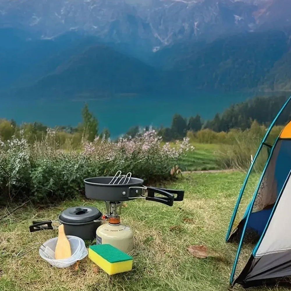 ظروف کمپینگ 10 در 1 گرین لاین Camping Cookware Green Lion