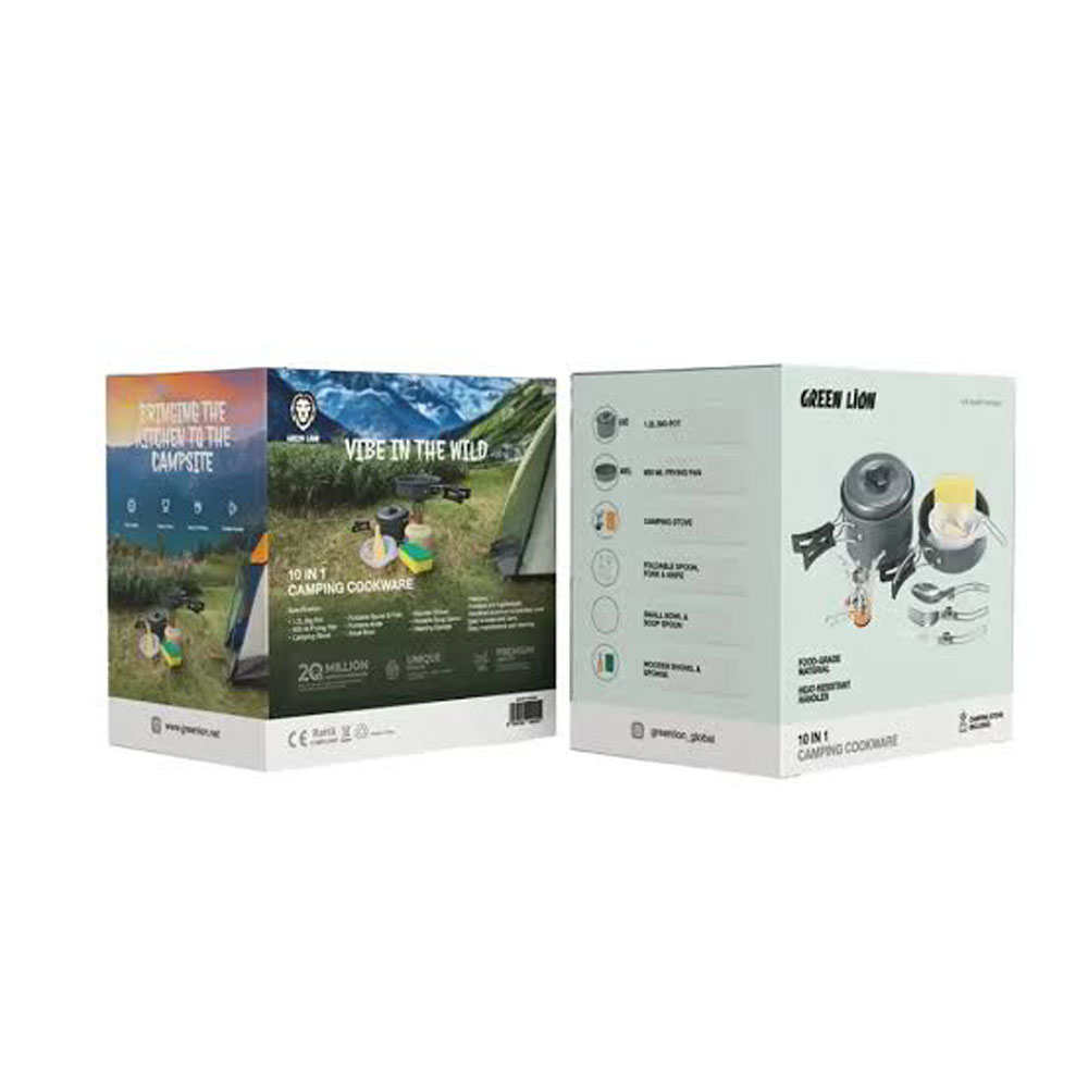 ظروف کمپینگ 10 در 1 گرین لاین Camping Cookware Green Lion