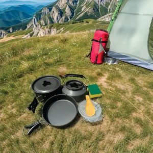 ظروف کمپینگ 10 در 1 گرین لاین Camping Cookware Green Lion