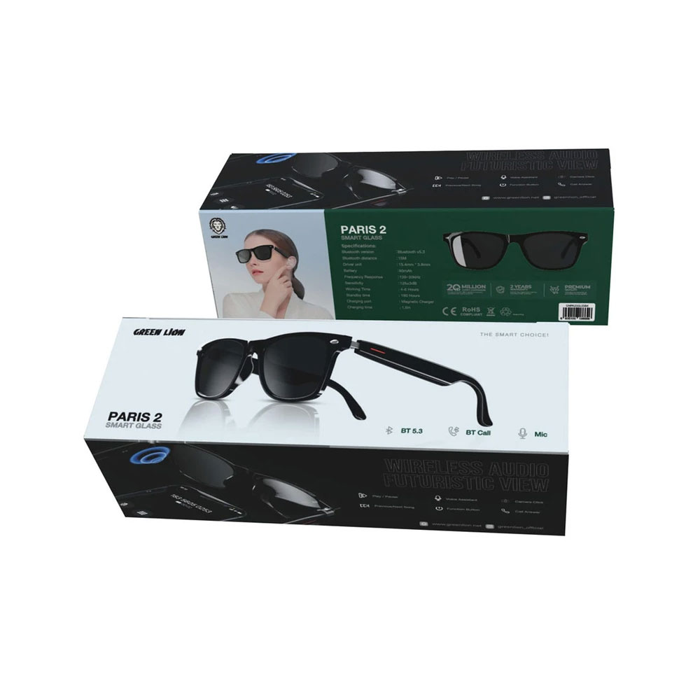 عینک هوشمند گرین لاین مدل Paris 2 Smart Glasses Green Lion