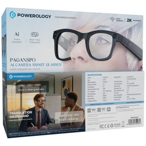 عینک هوشمند پاورولوژی مدل Paganspo ai Camera Glasses Green Lion
