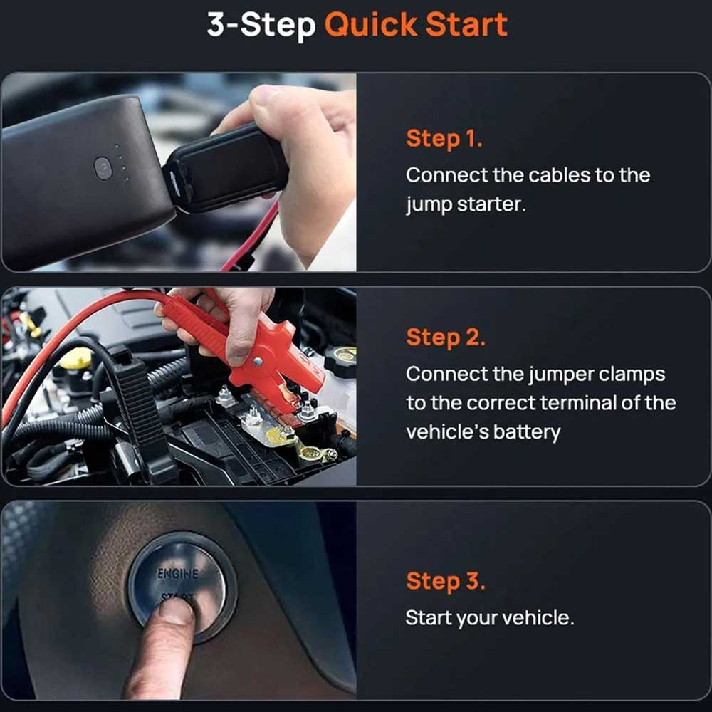 جامپ استارتر خودرو و پاوربانک شیائومی مدل Xiaomi 70Mai Jump Starter 2 PS07 10400mAh