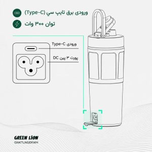 کتری برقی لاین Green Lion Kettle & Go Electric Kettle 600mL