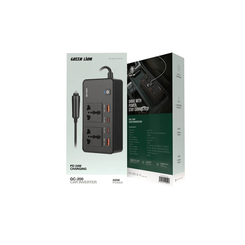 مبدل برق خودرو گرین لاین Green Lion GC-200 Inverter