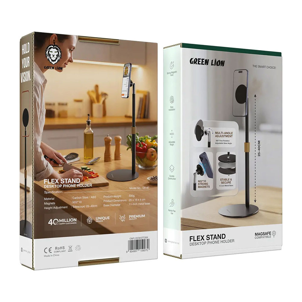 هولدر مگنتی رومیزی موبایل گرین لاین مدل Green Lion Flex Stand GX-87