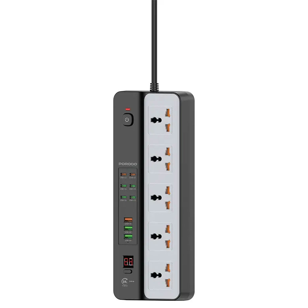 چندراهی و محافظ برق پرودو مدل Porodo Universal power strip 3000w FWC098