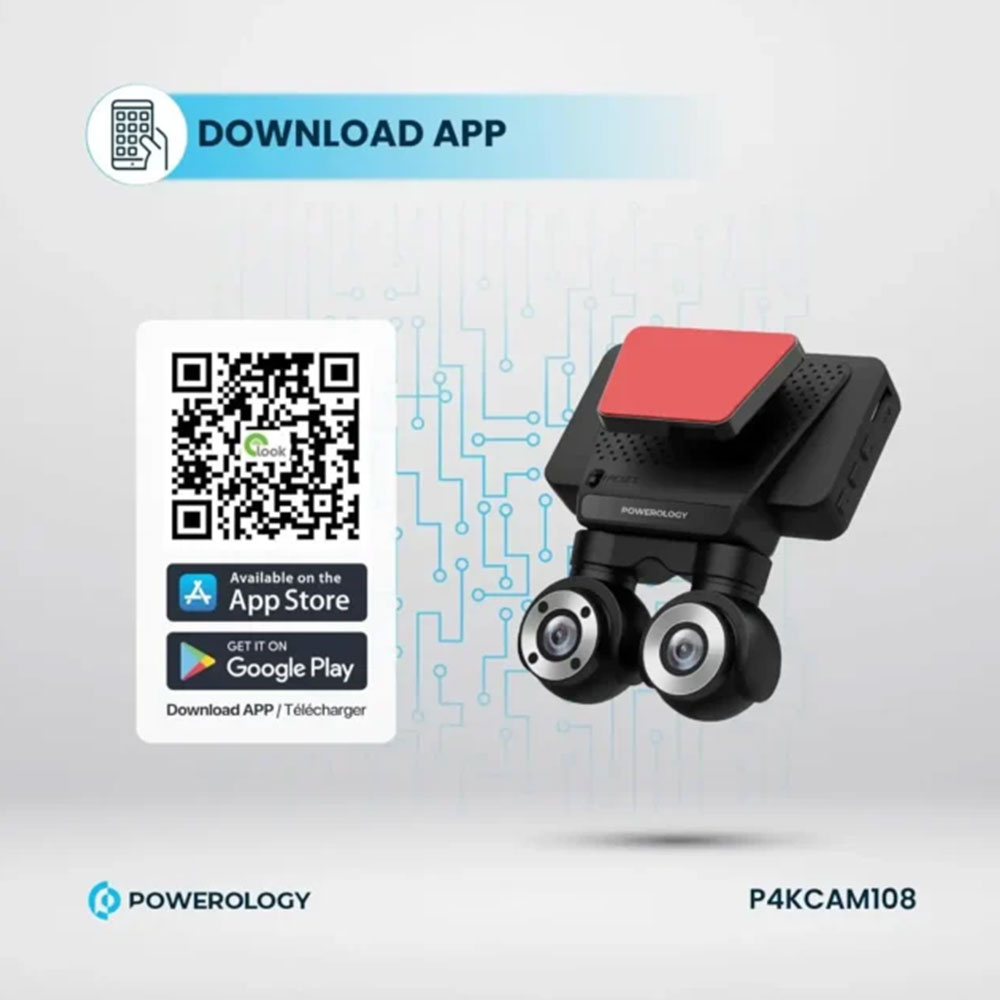 دوربین 3 لنز ثبت وقایع خودرو پاورولوژی مدل Powerology Sentra Dash Camera pwcam108