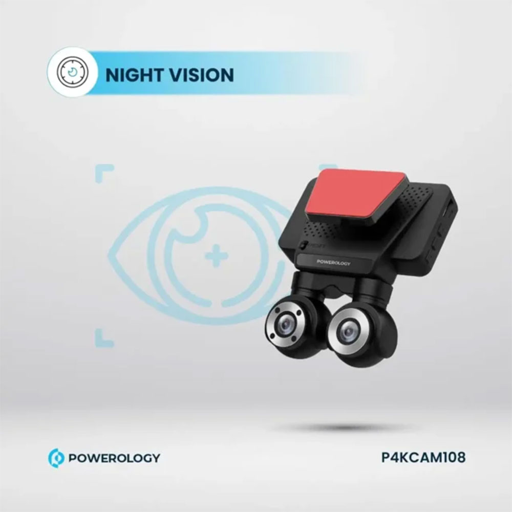 دوربین 3 لنز ثبت وقایع خودرو پاورولوژی مدل Powerology Sentra Dash Camera pwcam108
