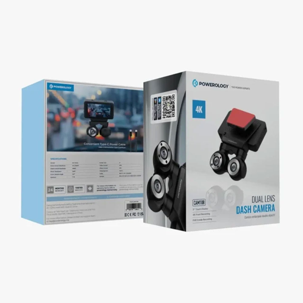 دوربین 3 لنز ثبت وقایع خودرو پاورولوژی مدل Powerology Sentra Dash Camera pwcam108